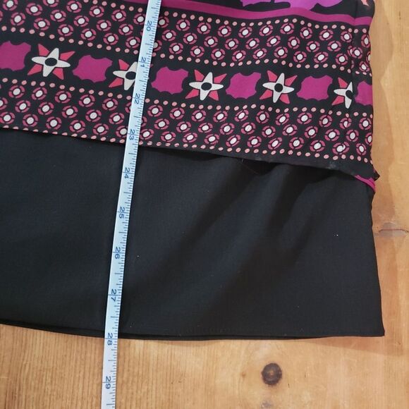 🦋3/$20 Dana Buchman Large Pink Purple Print Short Sleeve Layered Boxy Top - Picture 8 of 9